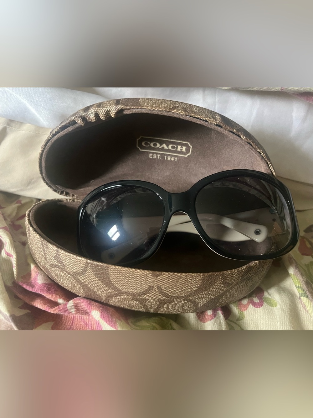 COACH Black Women's Oversized Sunglasses with Signature Case